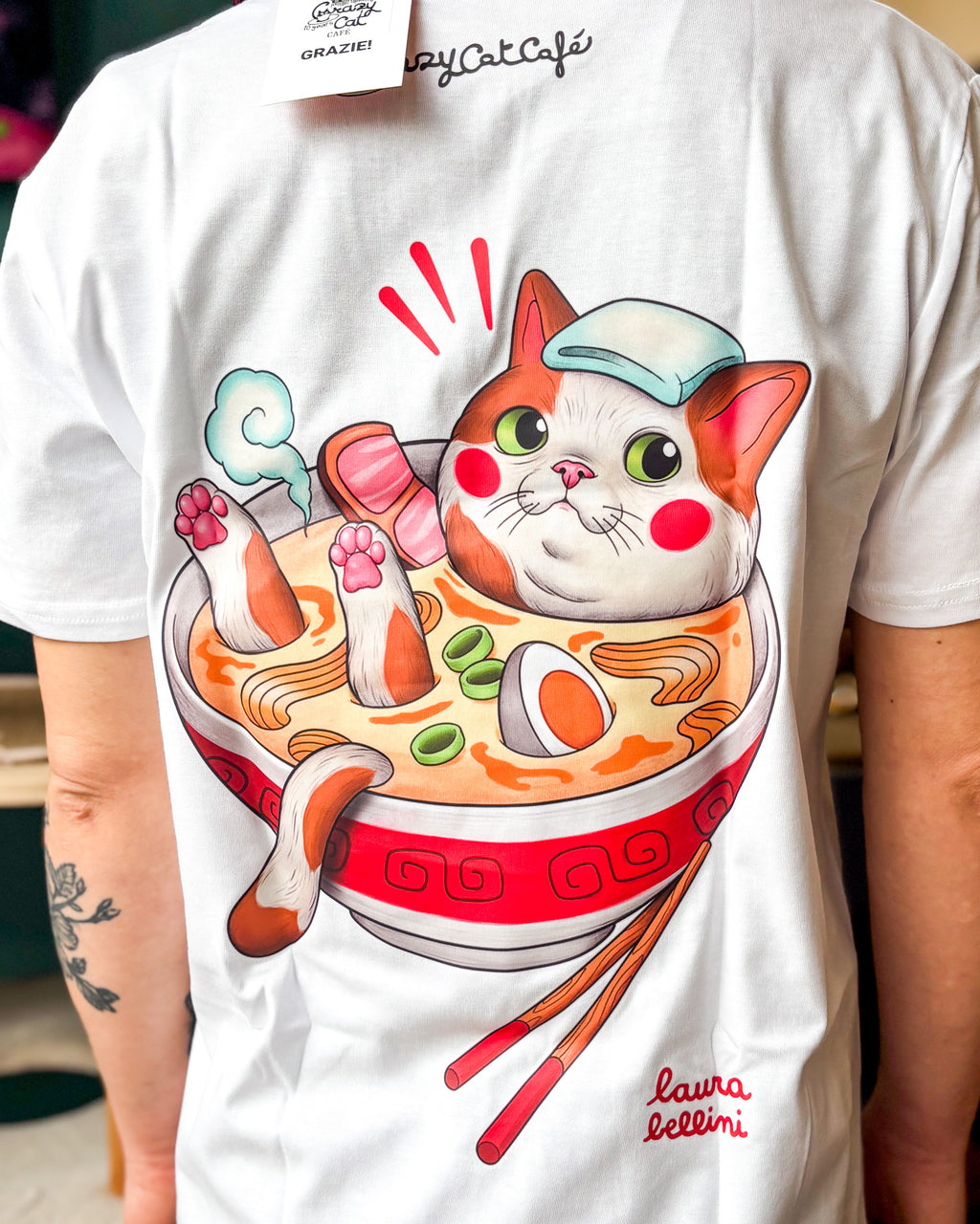 T SHIRT GATTO RAMEN