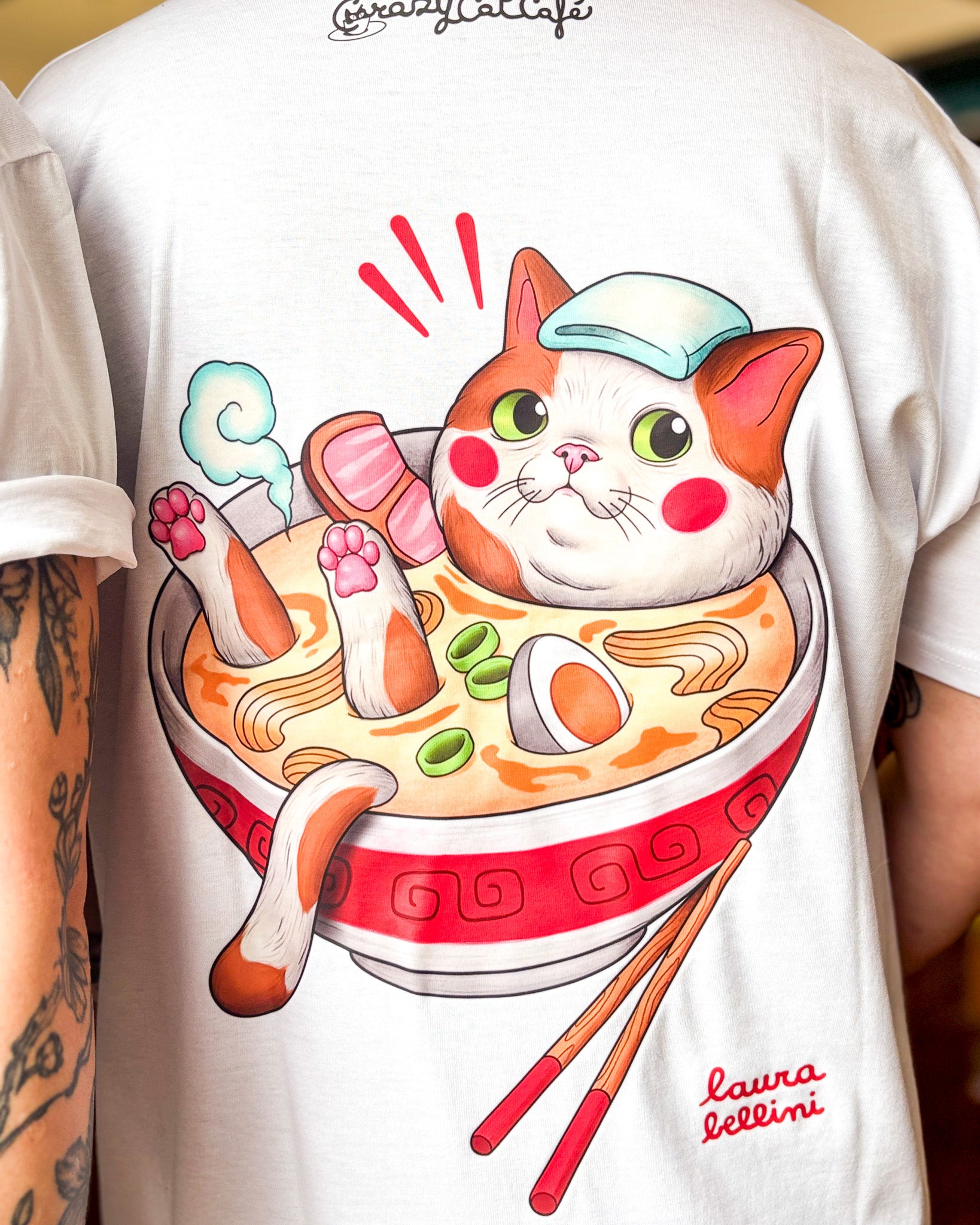 T SHIRT GATTO RAMEN